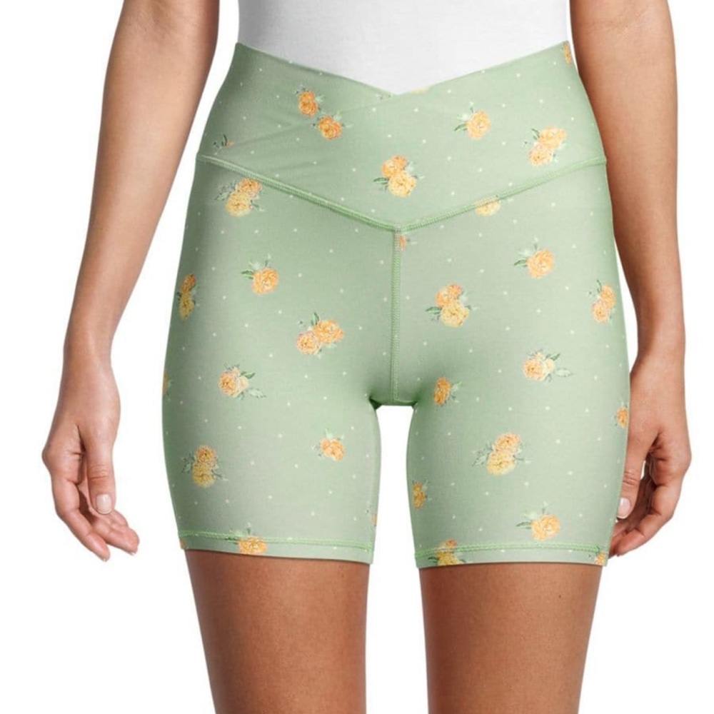 WEWOREWHAT Floral Dot-print Bike Shorts In Seagreen